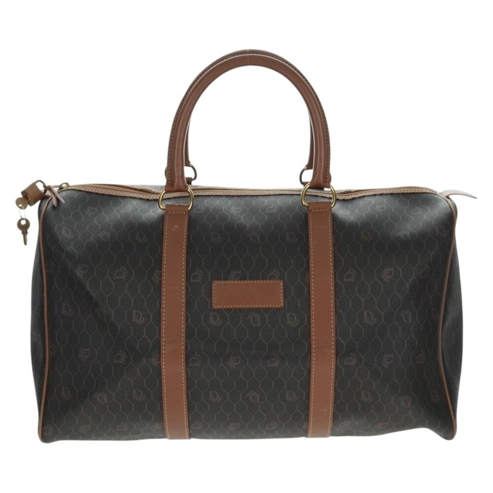 Dior Honeycomb Canvas Boston Bag Black